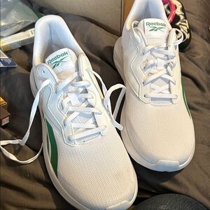 Reebok Classic White and Green Athletic Shoes